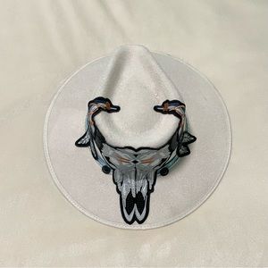 Payso Concept Cowgirl Cream and Blue Cow Stamp Hat Size M